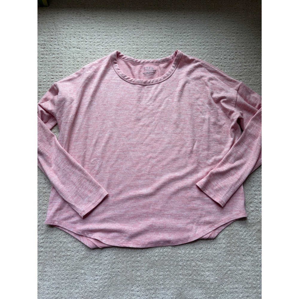 Time and Tru Top Large Pink Boxy Drop Shoulder Balletcore Minimalist Casual